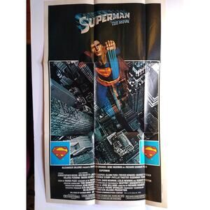 Superman The Movie 1981 Topps Movie Poster Christopher Reeve DC Superhero